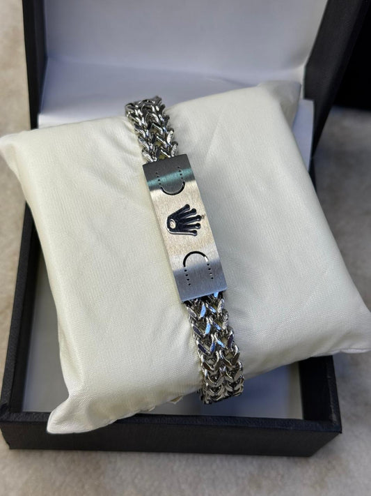 Branded Crown Stainless Steel Bracelet