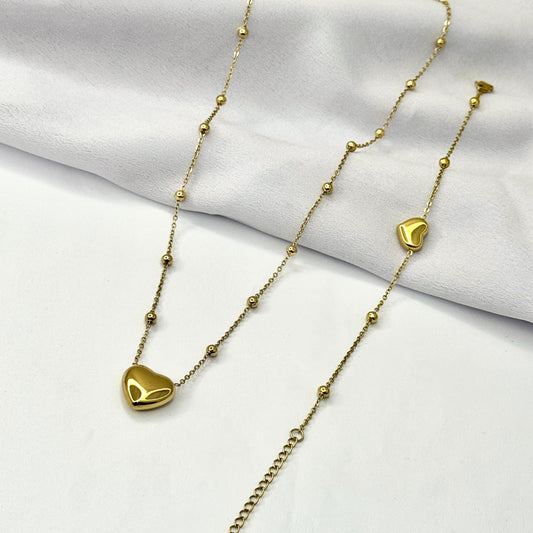 Heartbeat Gold Plated Locket Set