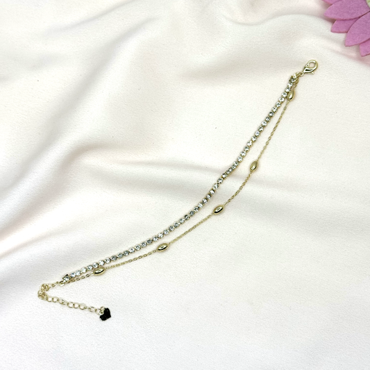 Gorgeous Unique Design Gold Plated Anklet For Girls Womens