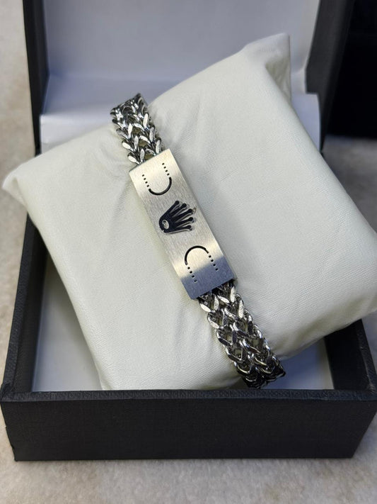 Branded Crown Stainless Steel Bracelet